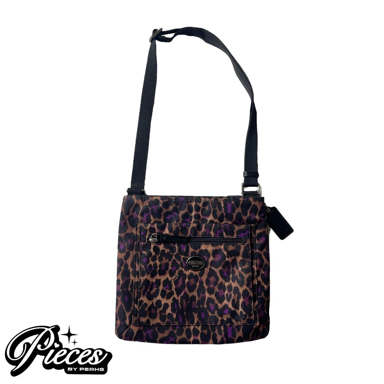 Coach Purple factory Leopard Print cross body bag