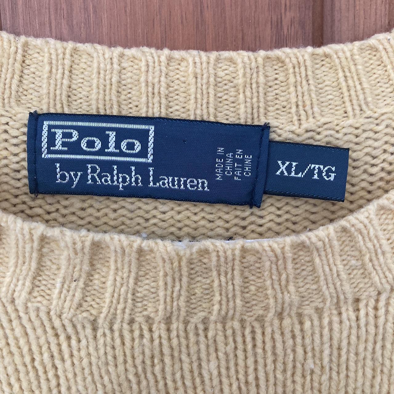 Extra large yellow Polo wool sweater, in great... - Depop