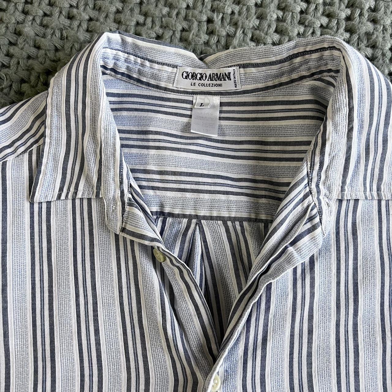 Vintage Giorgio Armani Button down Long Sleeve Top... - Depop