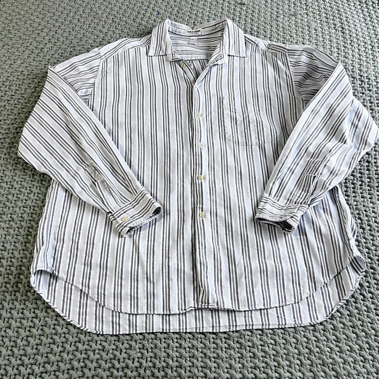 Vintage Giorgio Armani Button down Long Sleeve Top... - Depop