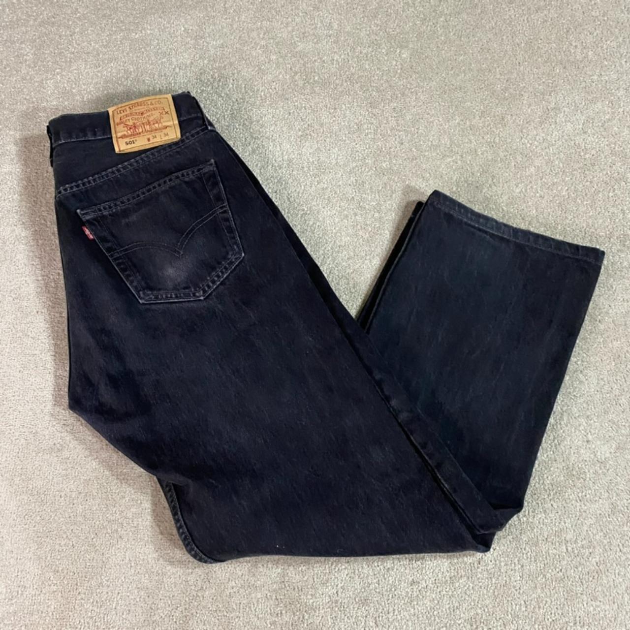 Vintage Levi's 501 Jeans Mens 34/28 Black 501's... - Depop