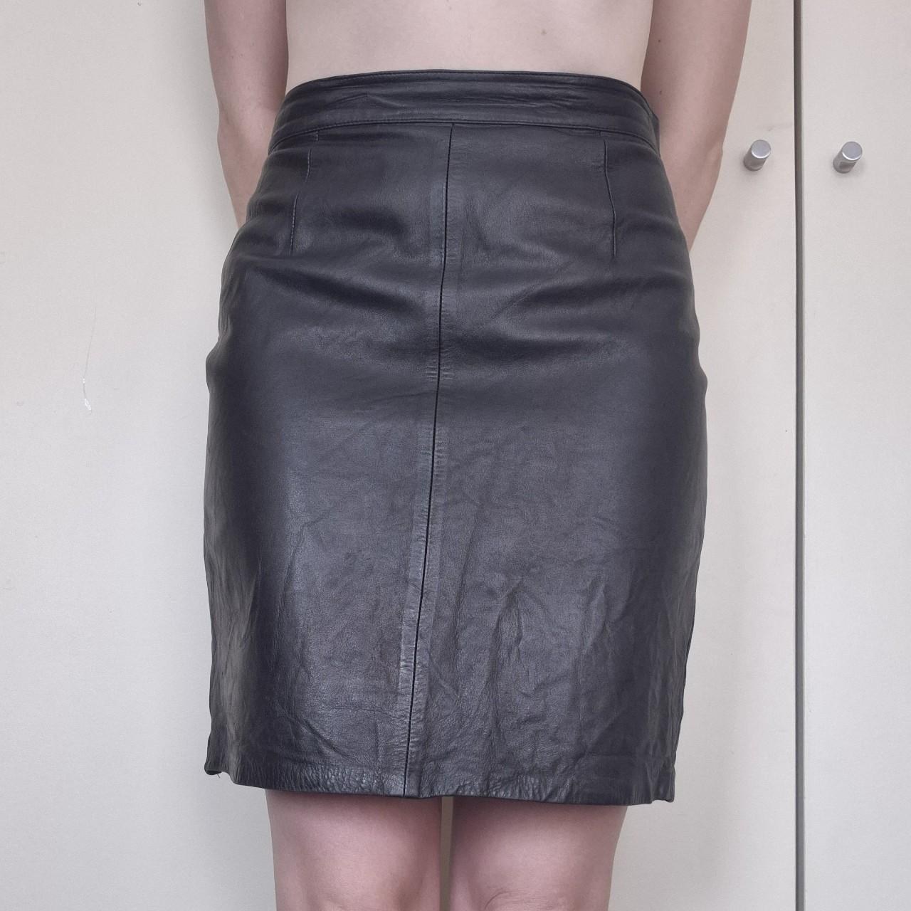 Pellessimo vintage leather skirt size 42 approx AU