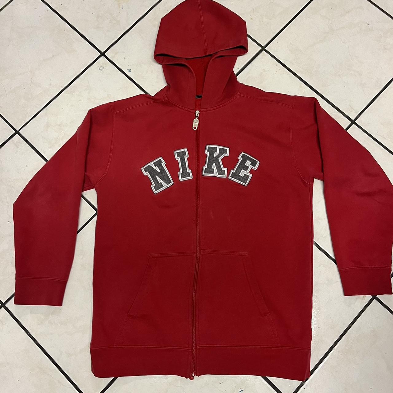 red nike zip up hoodie men's
