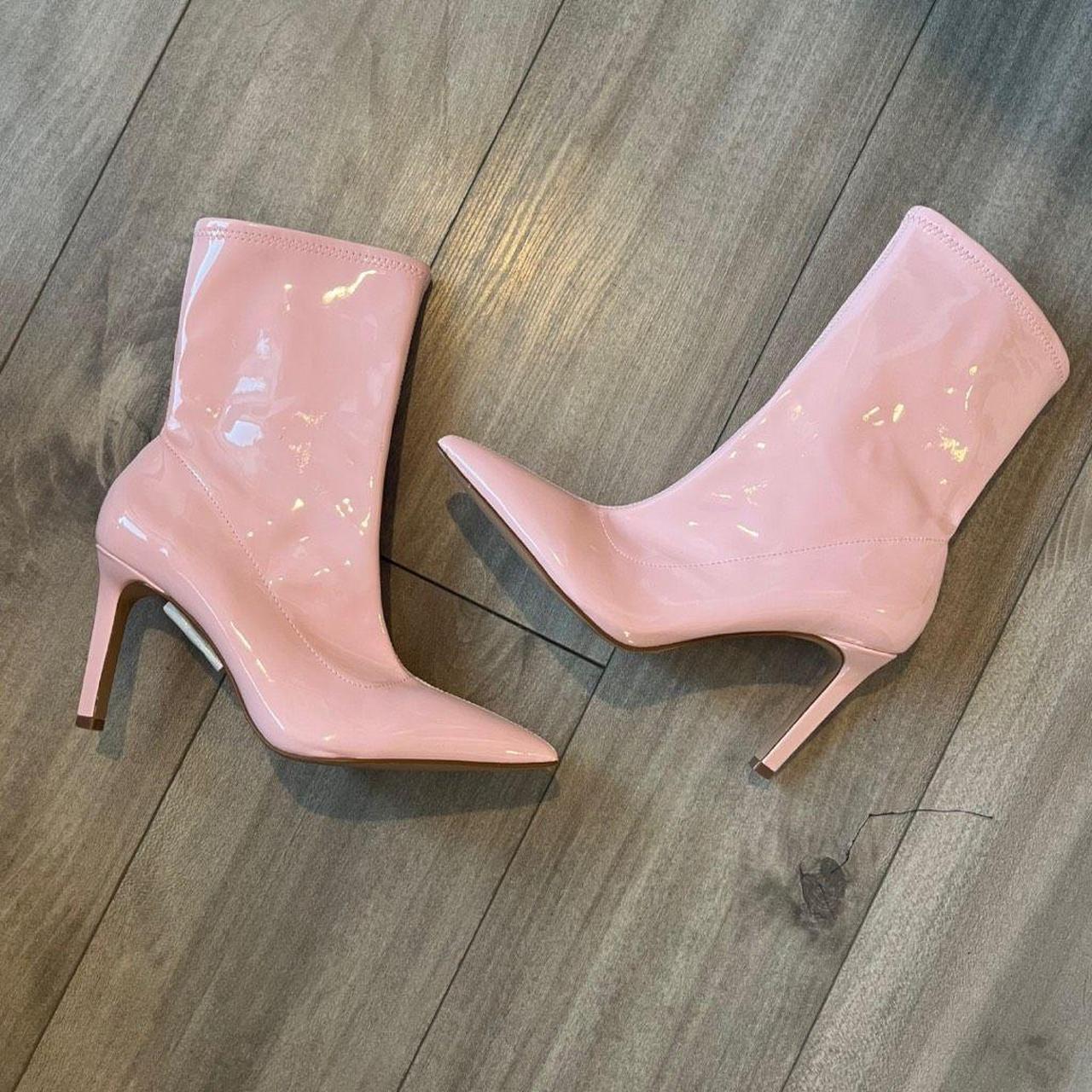 New York & Company Women's Pink Boots Depop