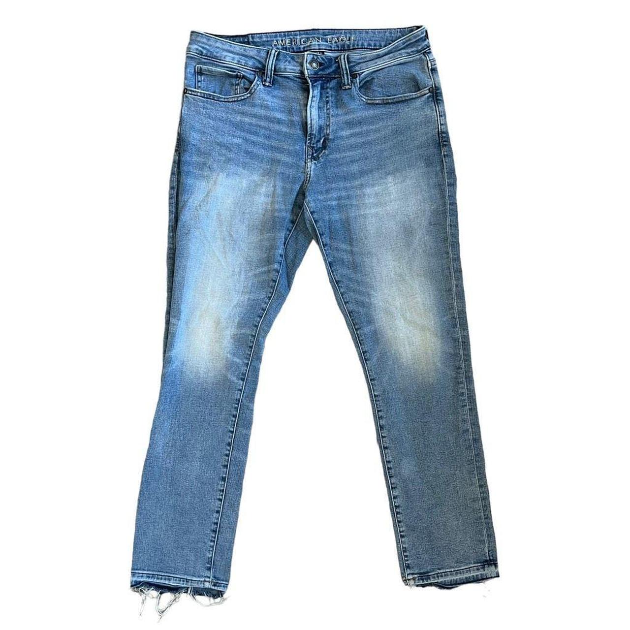 American Eagle Men's Blue Denim Jeans Slim Air Flex - Depop