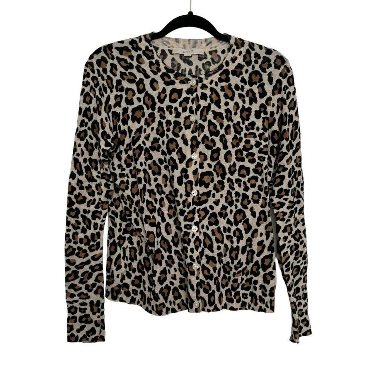 Loft leopard print discount cardigan