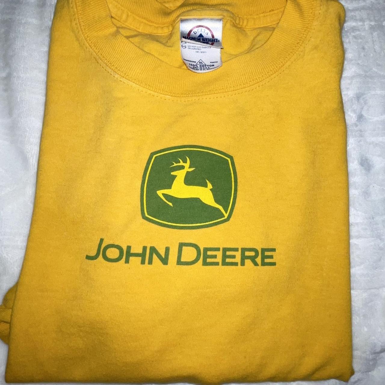 yellow john deere and green xtra large men’s shirt - Depop