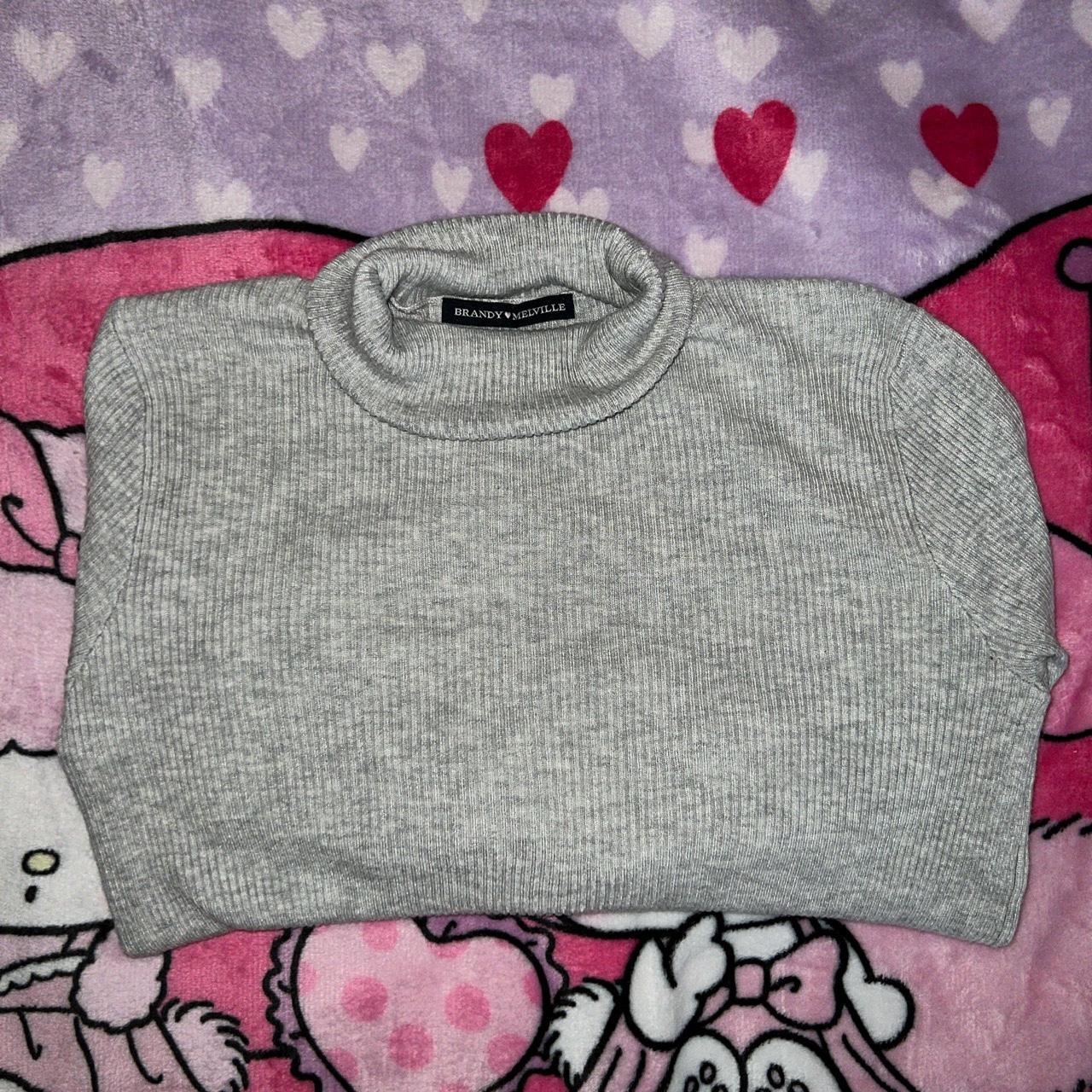 brandy melville grey long sleeve top. perfect - Depop