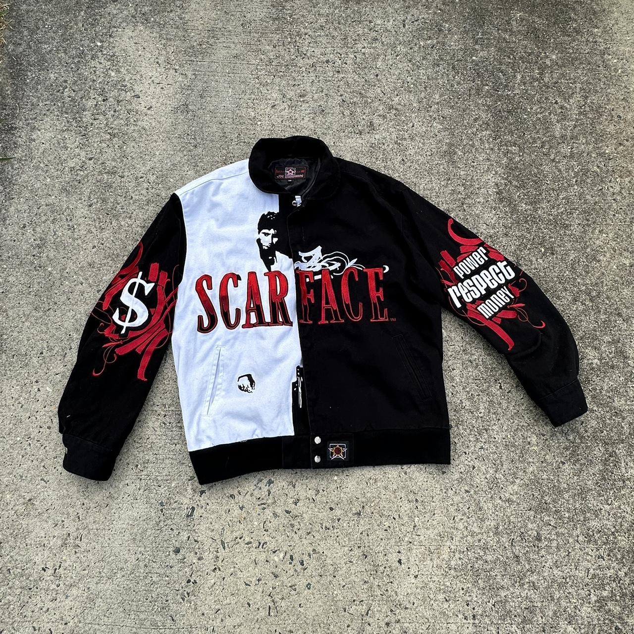 Men's Scarface Leather Bomber Jacket