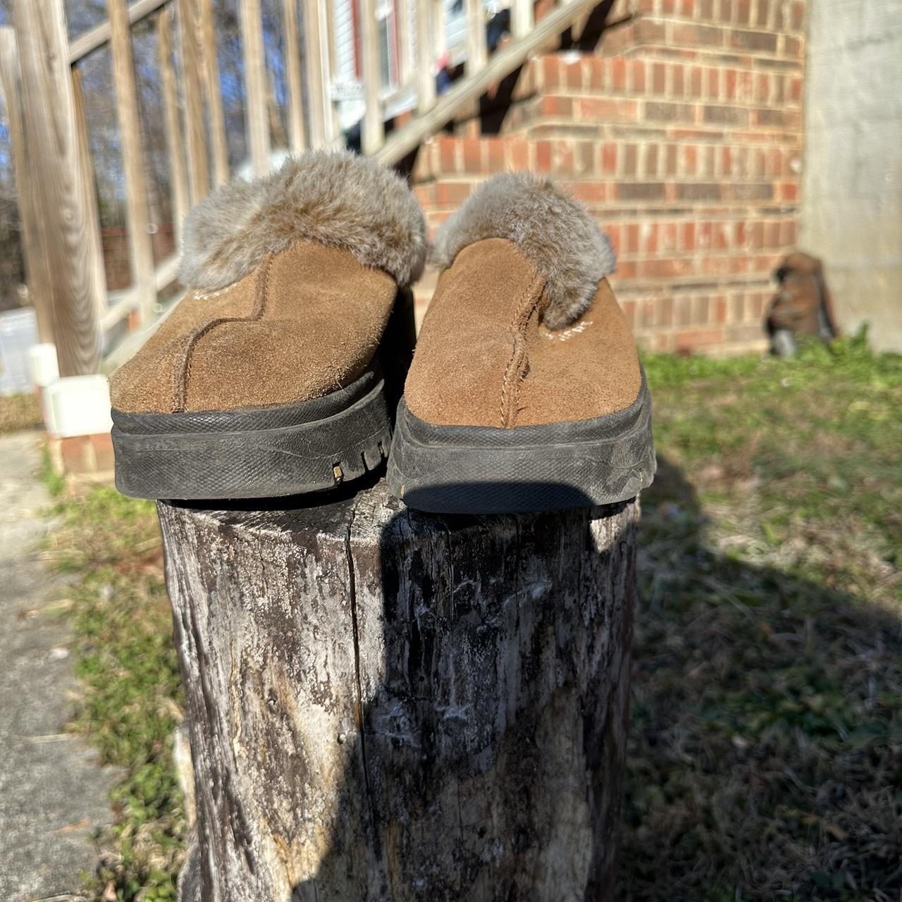 Vintage women s fur lined clog slip on Skechers size Depop