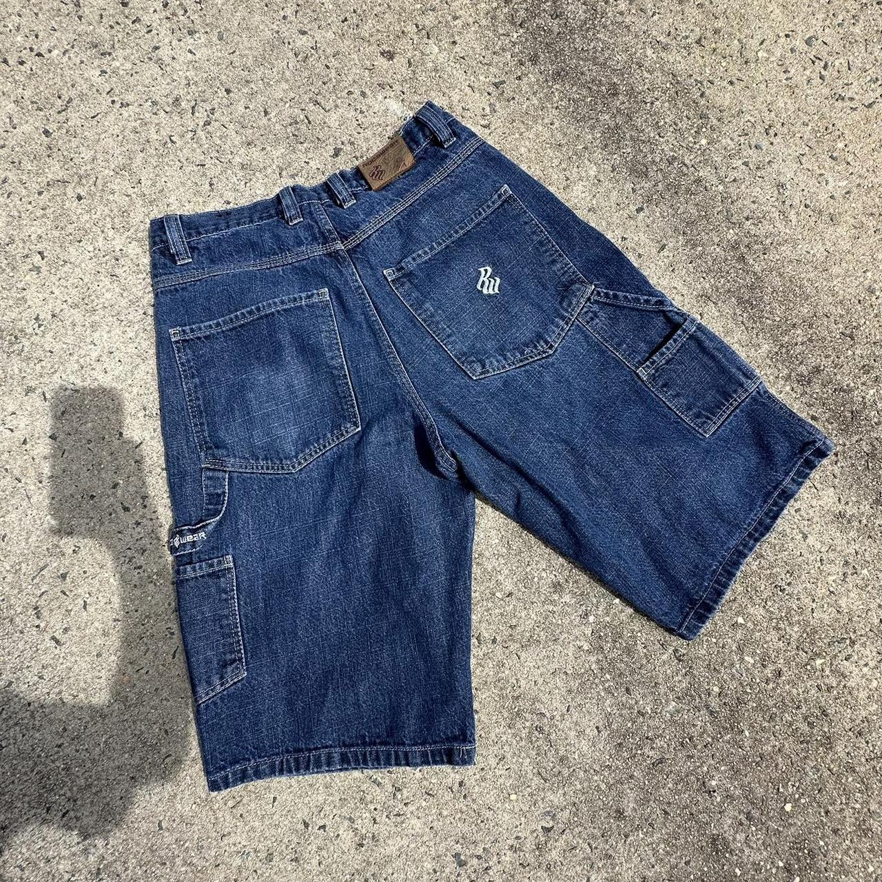 Vintage y2k roca wear jean shorts carpenter dark | Depop