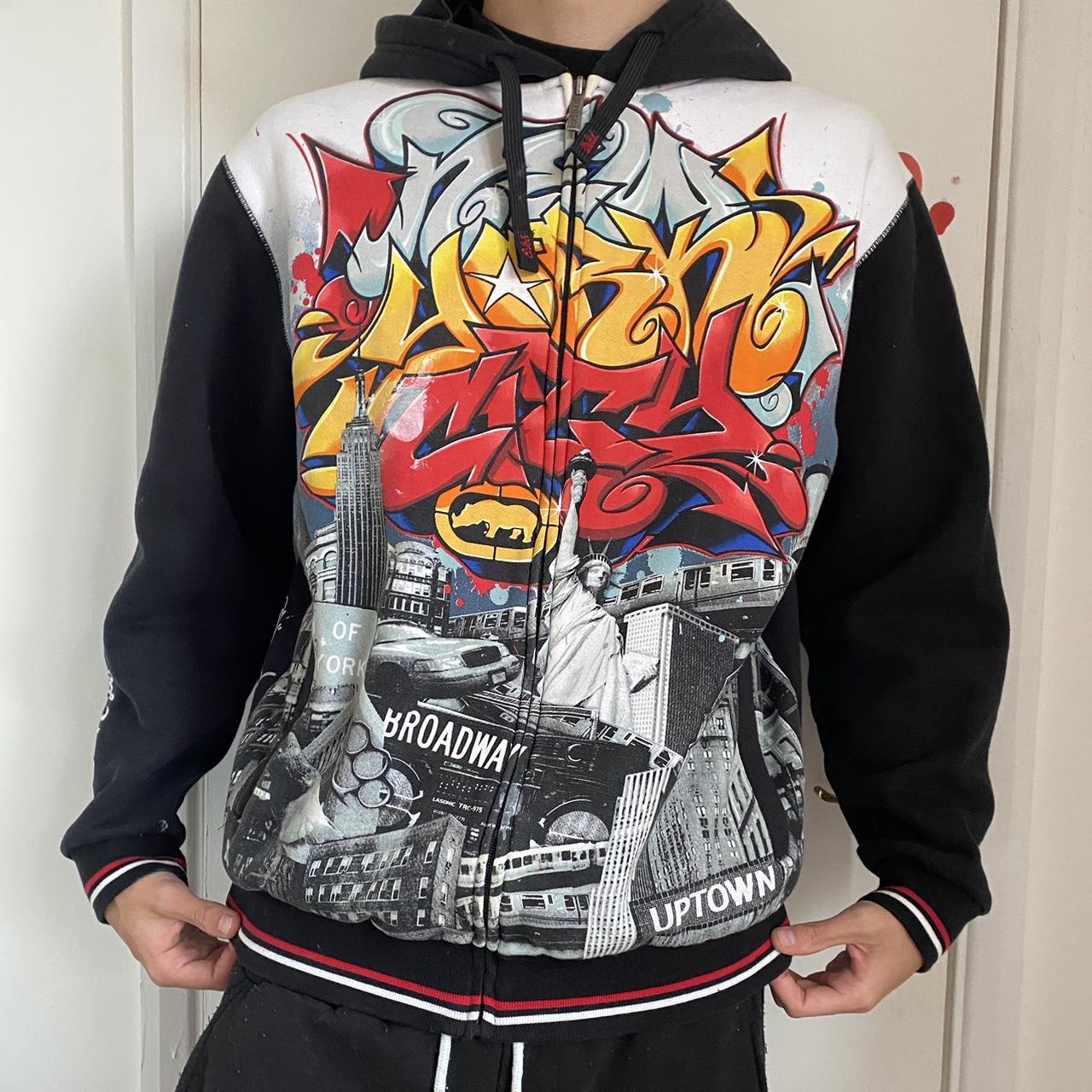 XL ecko unltd graphic graffiti style zip through