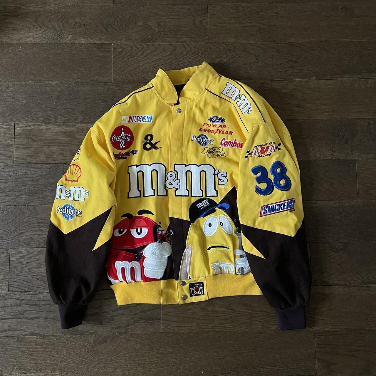 RARE vintage m&m nascar jacket | XL | crazy... - Depop