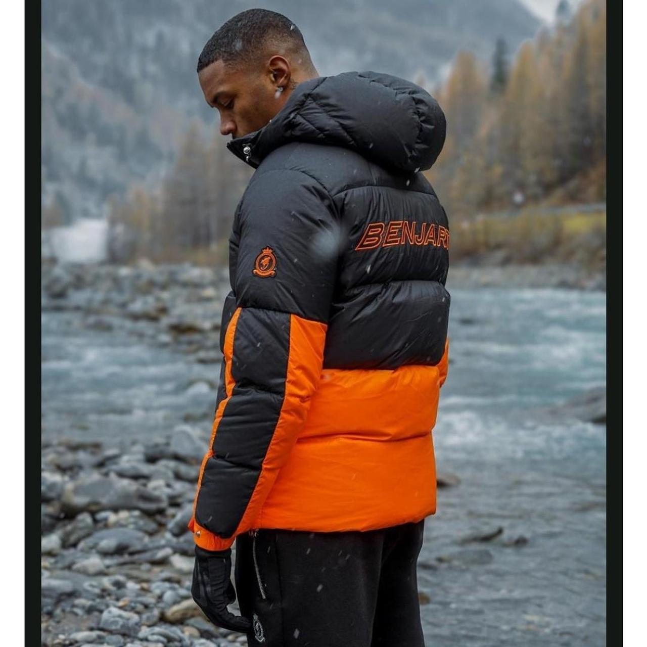 Black and orange puffer jacket best sale