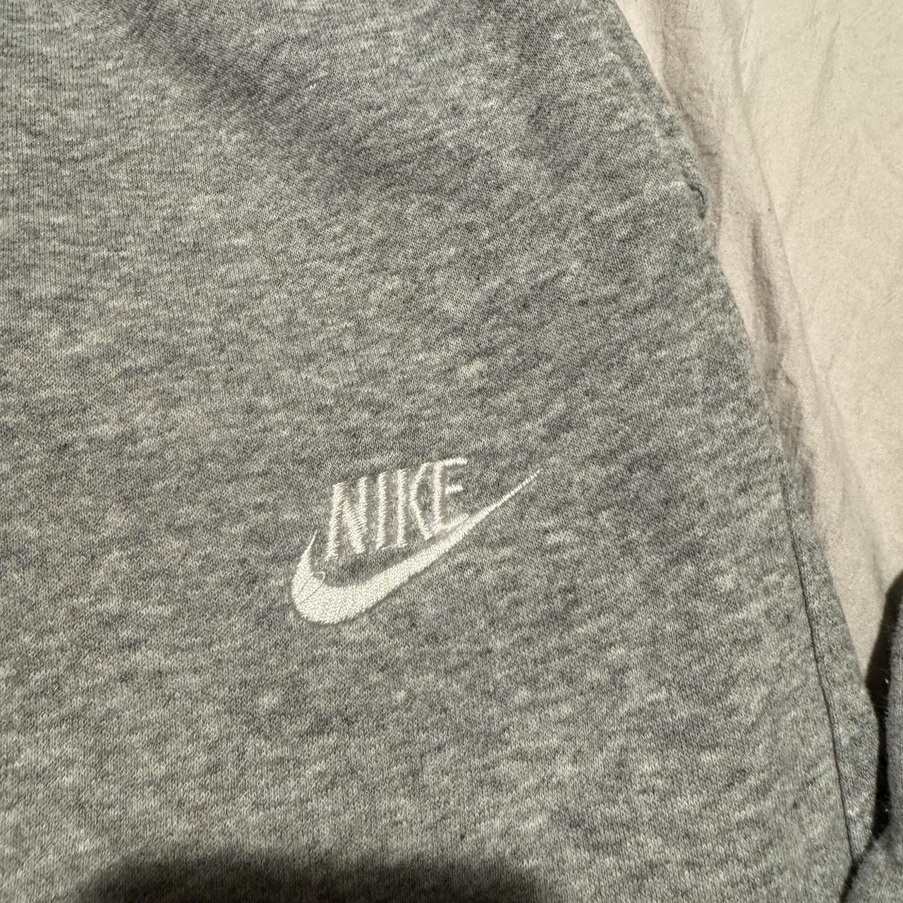 Grey Nike Logo Uncuffed Sweatpants Size Medium 8/10... - Depop