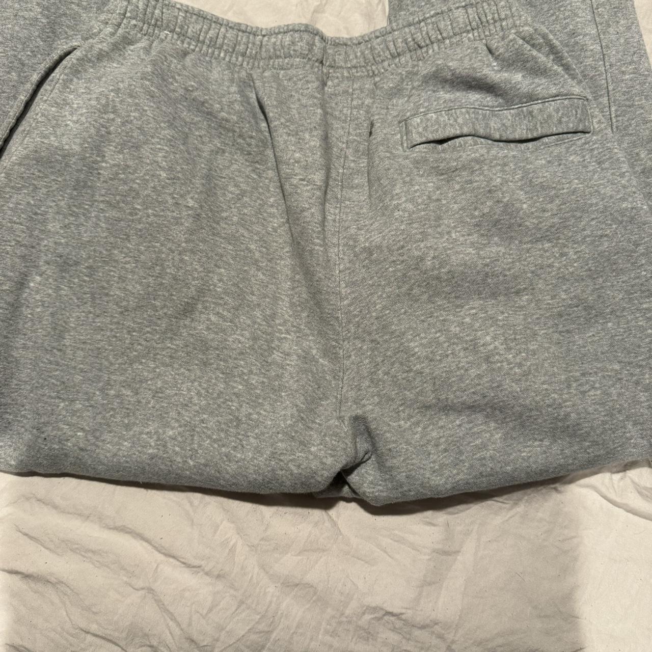 Grey Nike Logo Uncuffed Sweatpants Size Medium 8/10... - Depop