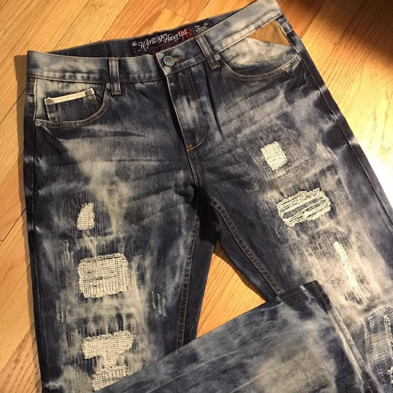 American Heritage Textiles Men's Blue and White Jeans