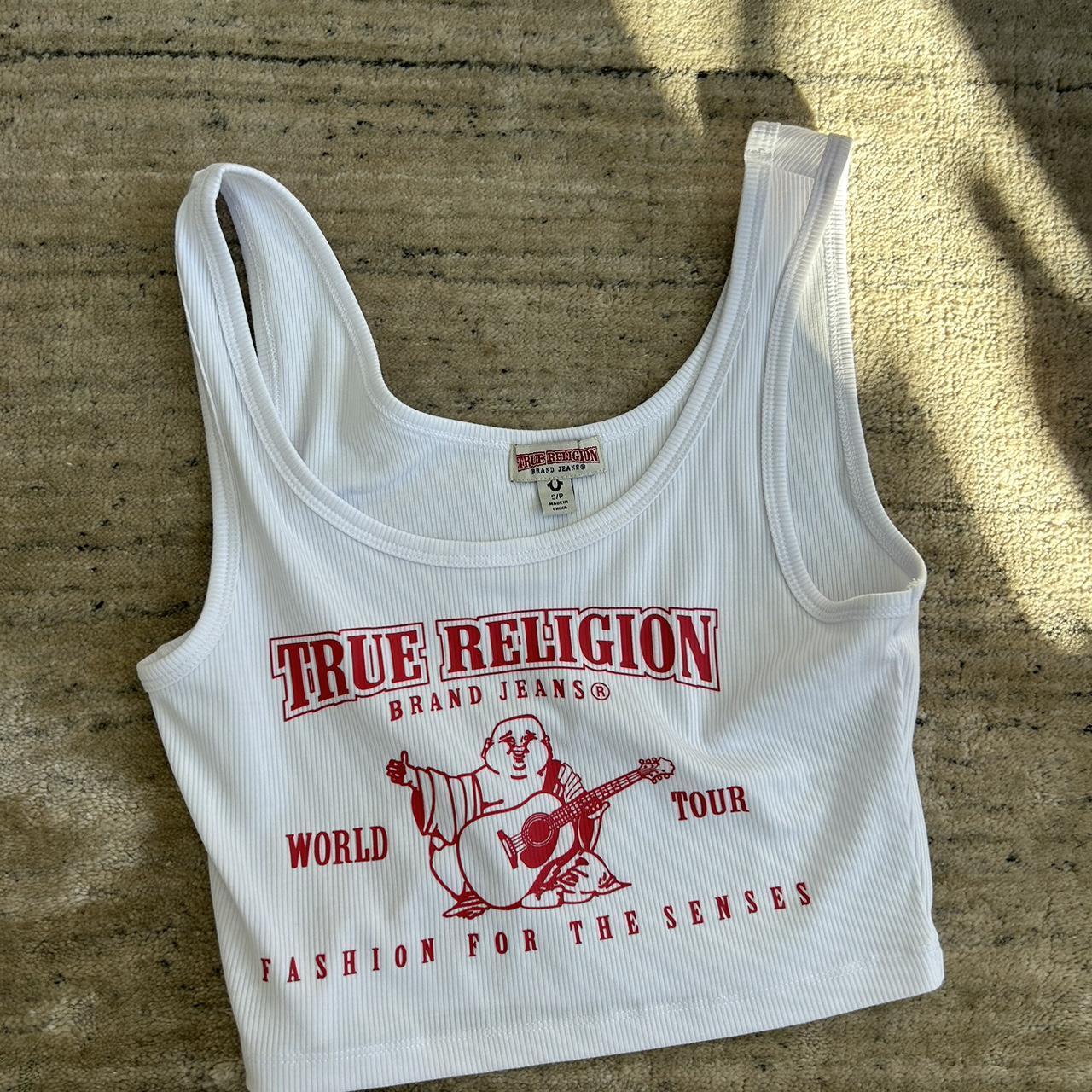 True Religion cropped tank no returns barely... Depop
