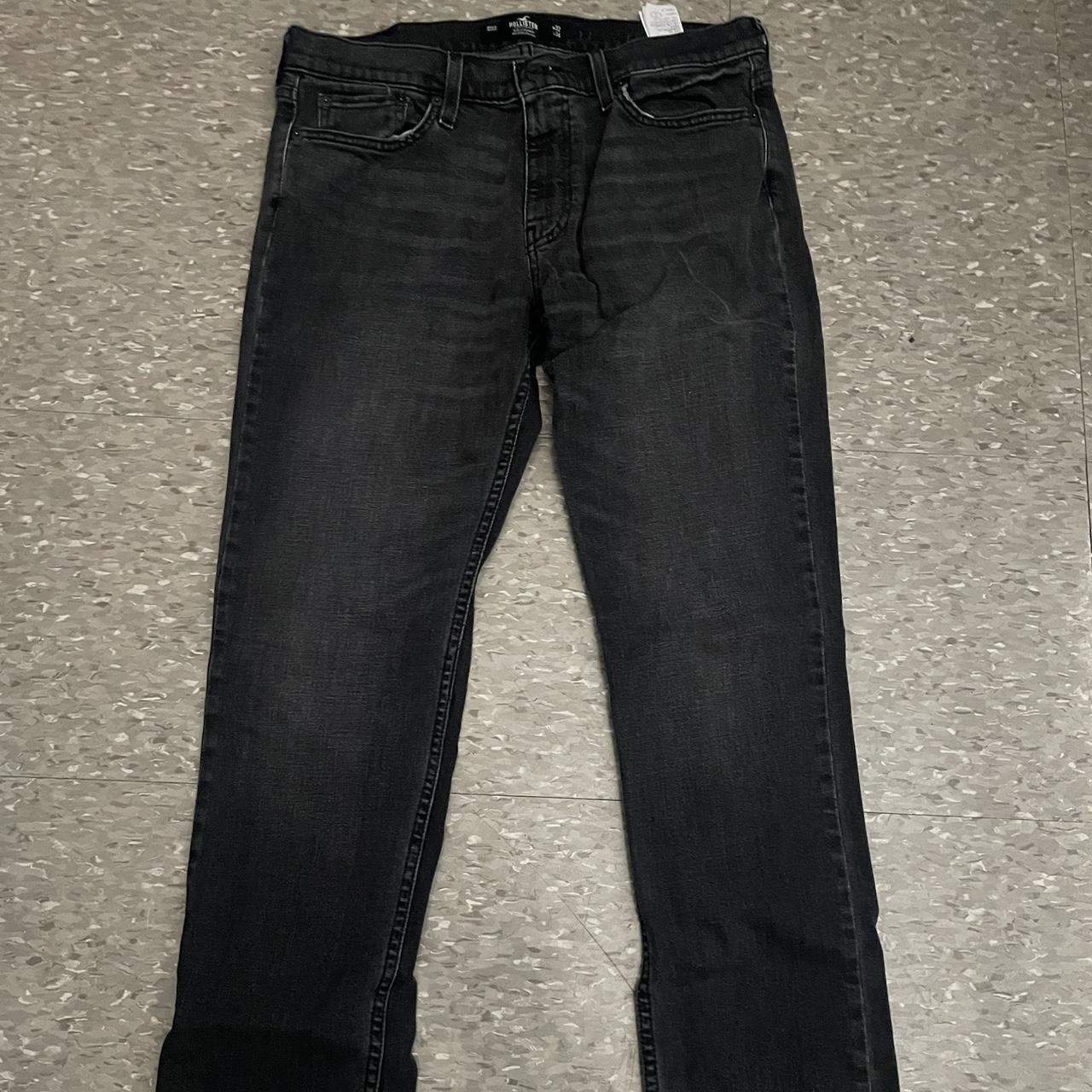 Dark grey slim straight jeans - Depop