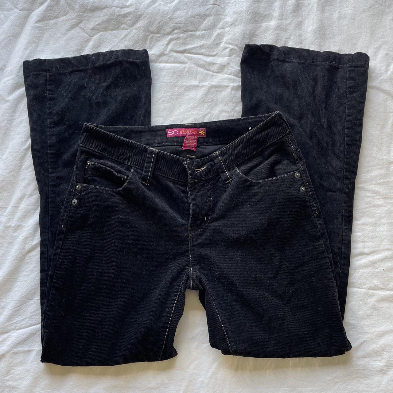 Black Corduroy Y2K Flare Bootcut Jeans Size 3, fits... - Depop