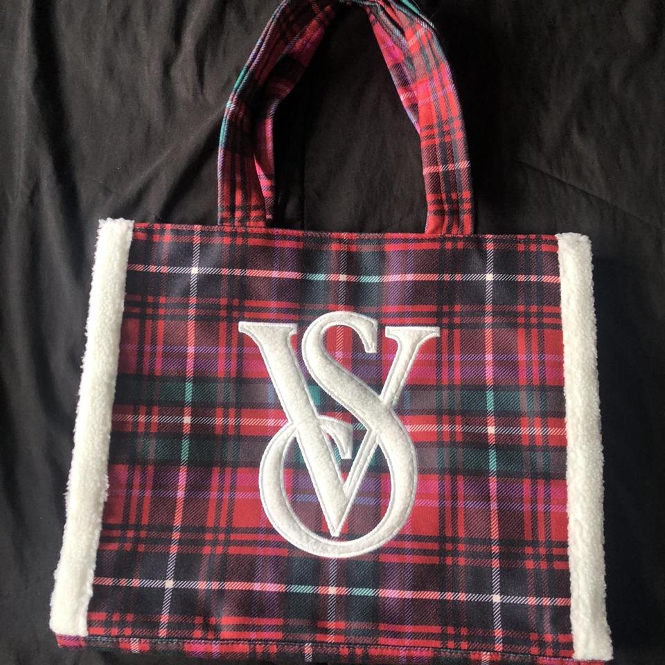 Victoria's Secret New! Tartan Plaid Tote Bag (Red/ Black)