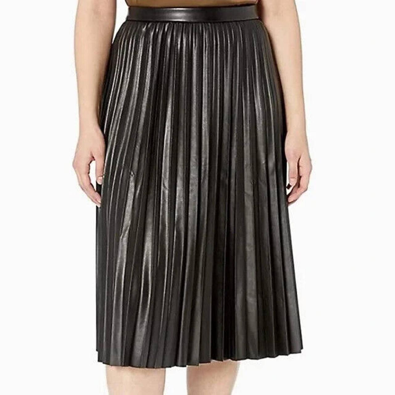 Calvin klein discount pleated leather skirt