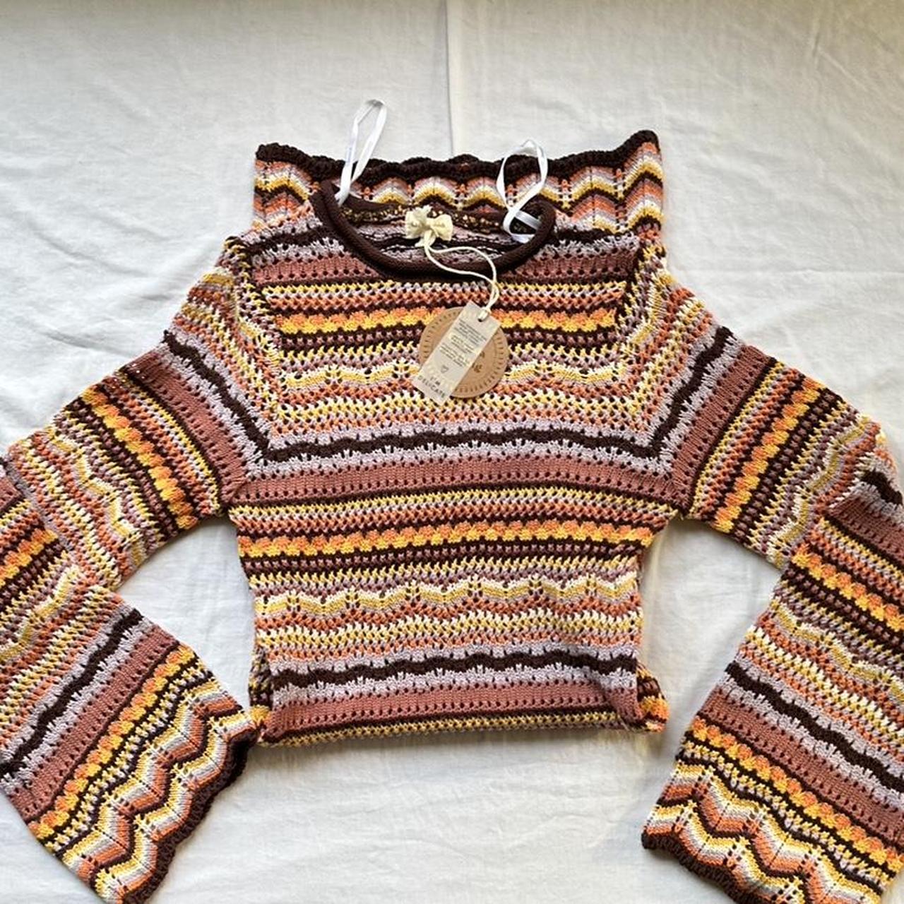 GHANDA crochet long sleeve dress BNWT a very... Depop