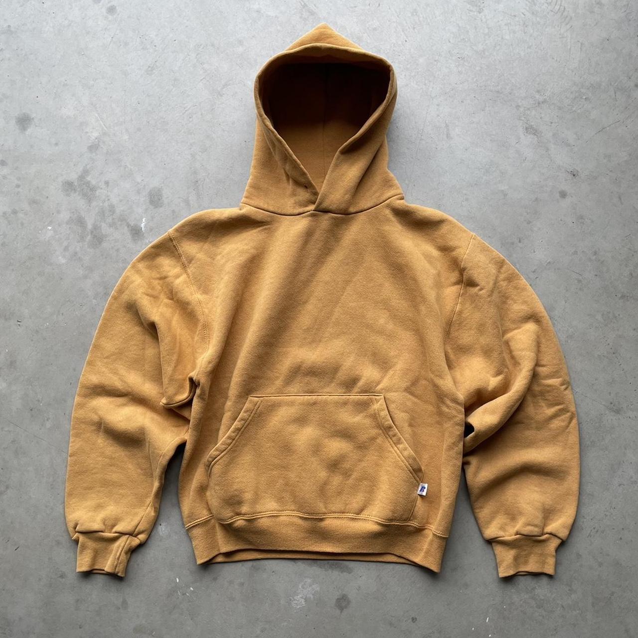 Vintage Essential Russell Hoodie Yellow Mustard Rare... - Depop