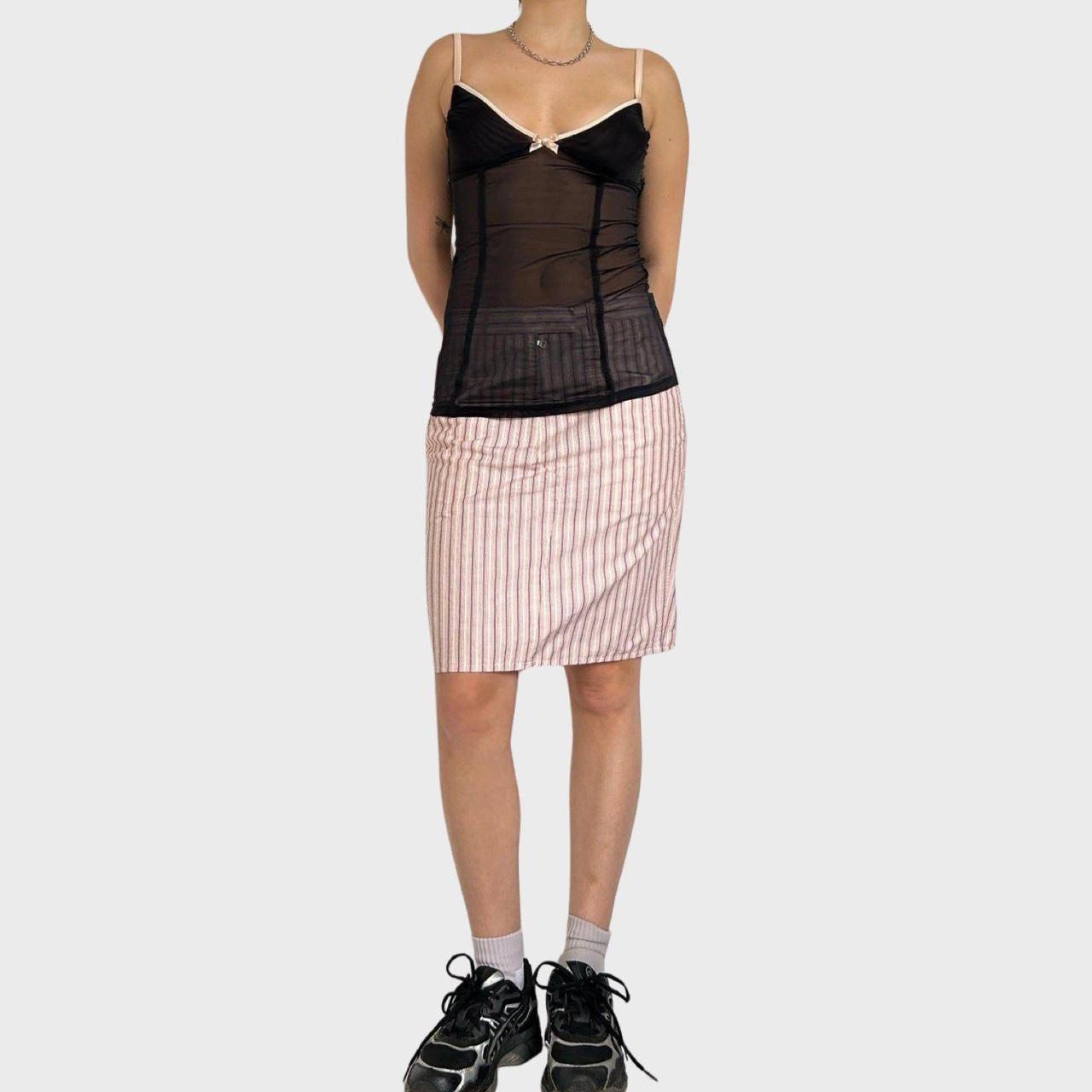 Prada striped midi skirt Prada cream skirt with | Depop