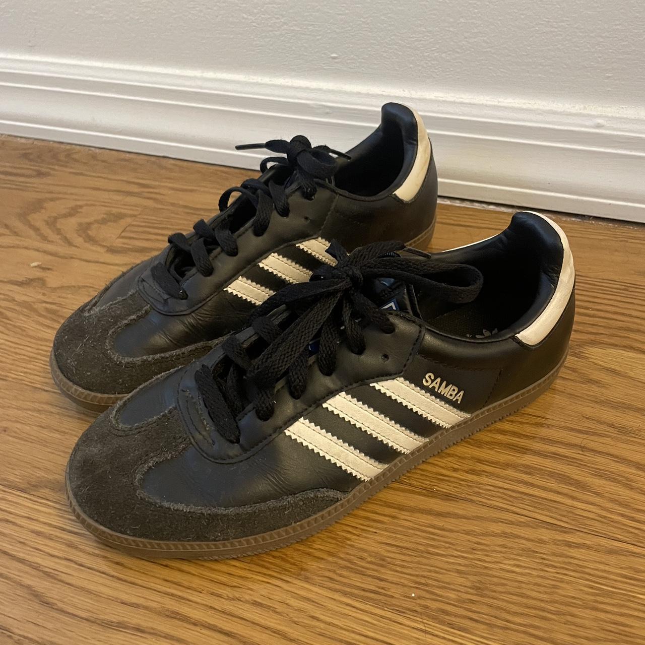 Classic black adidas sambas 🫢 #adidas #bellahadid - Depop