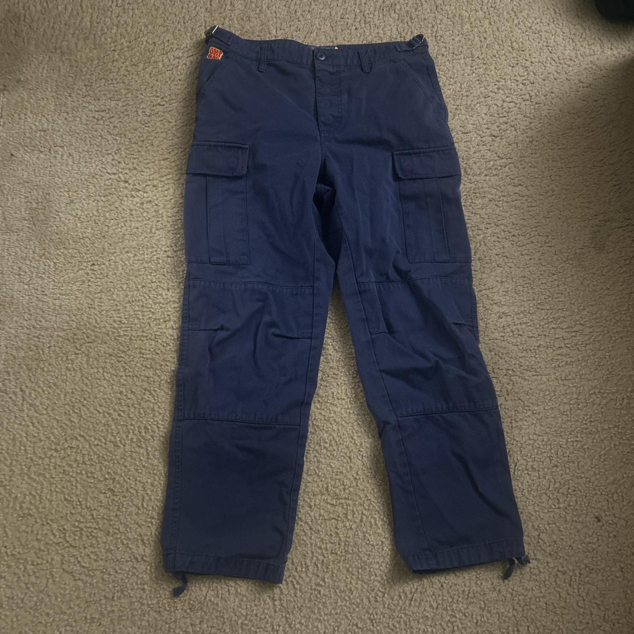 Navy blue Empyre Cargo Pants. In good condition with... Depop