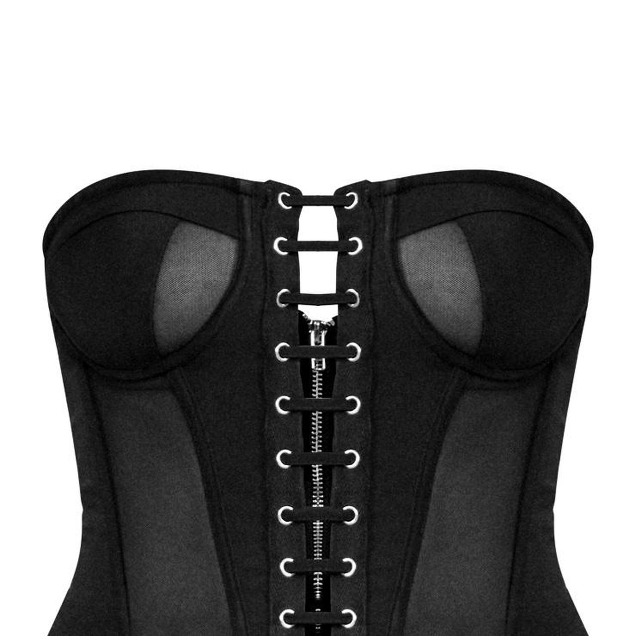 pretty little thing plt Black Mesh Panel Lace Up... Depop