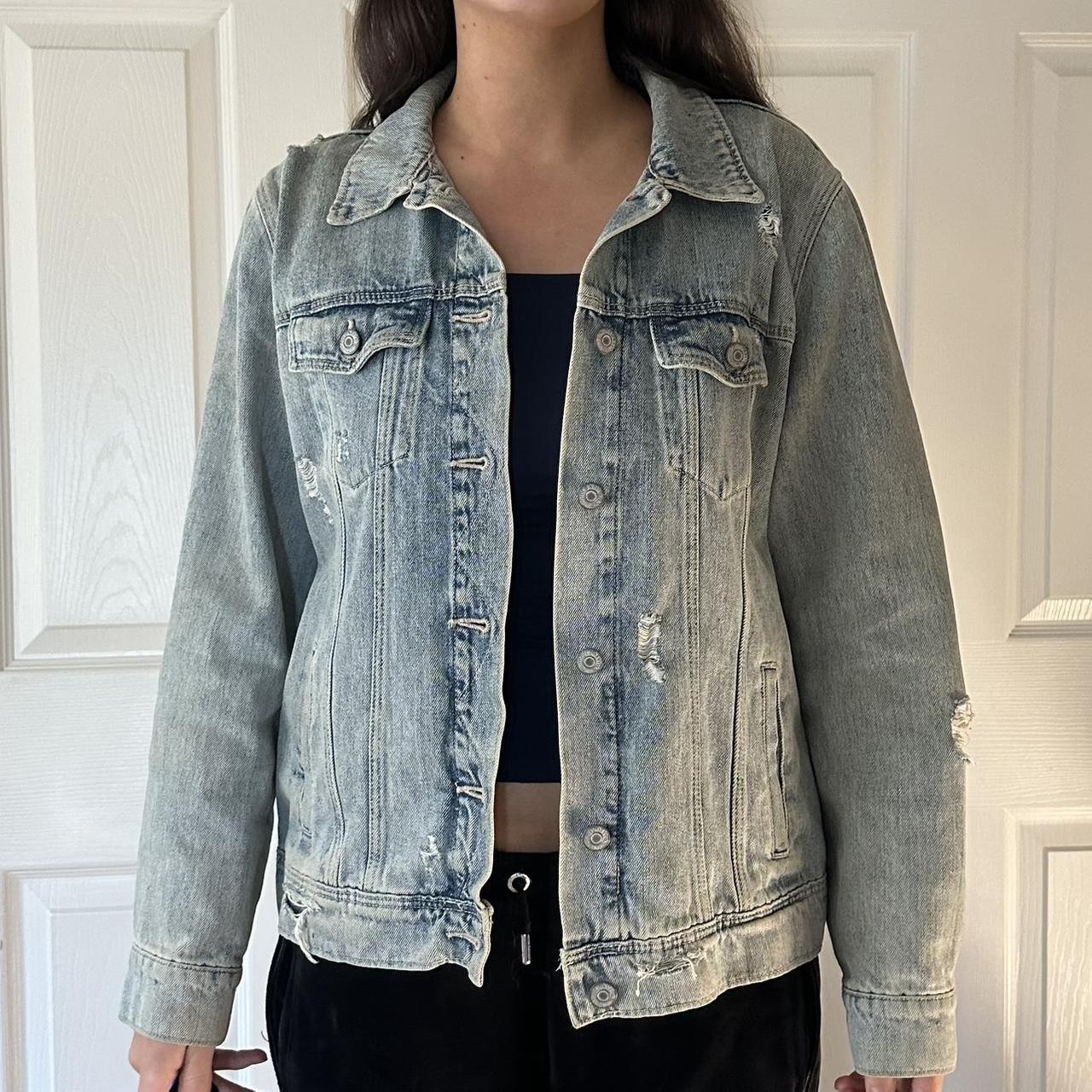 Old navy distressed jean jacket best sale