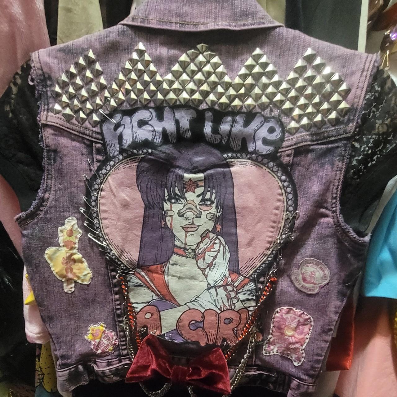 Battle Jacket Pink Punk Jacket Pink Rock Punk Patch Jacket