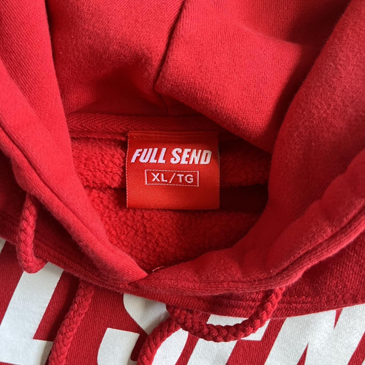 Nelk Full Send Red Hoodie Size: XL (L:28.5 W:25.5) - Depop