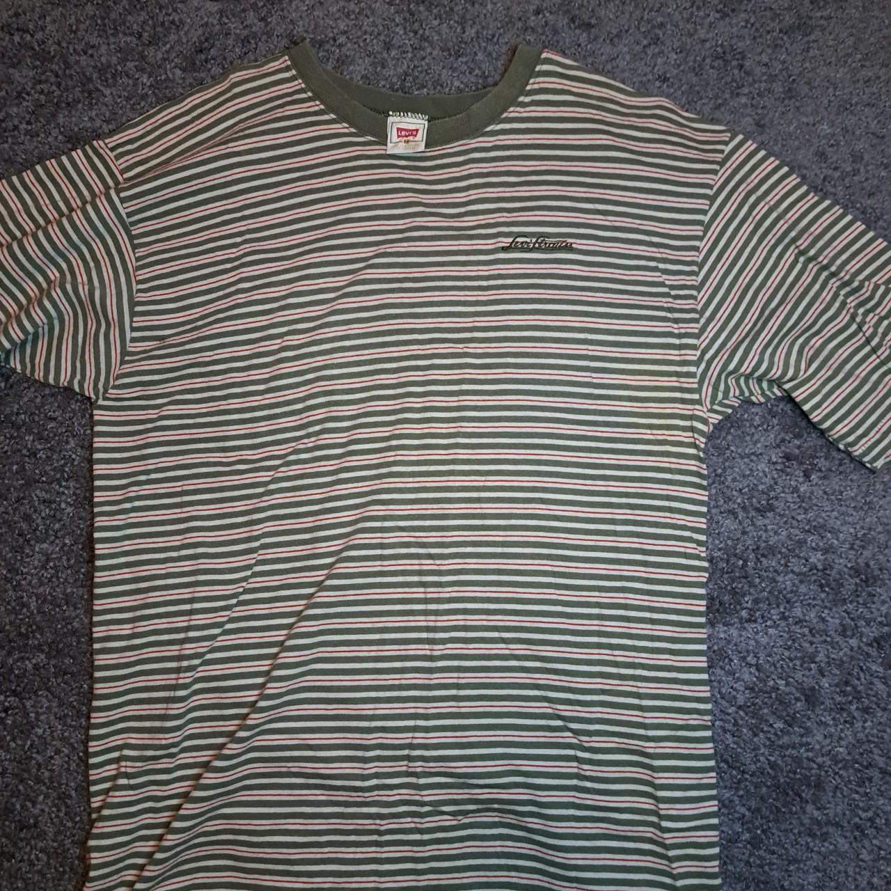 Vintage Levi Strauss Striped T-Shirt Single... - Depop