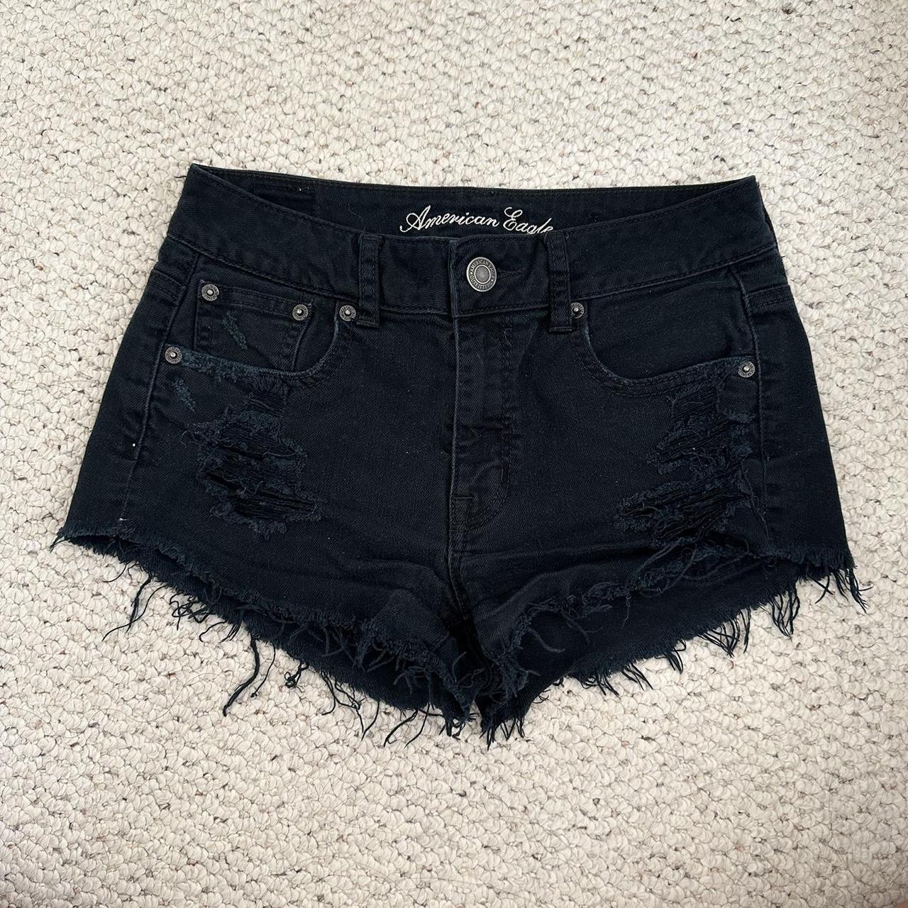 American Eagle Women's Black Shorts Depop