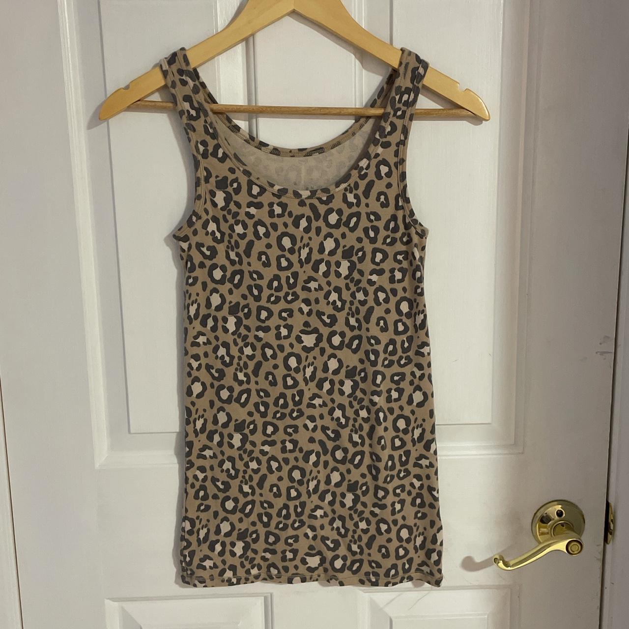 Animal print cheetah tank top Size: Medium... - Depop