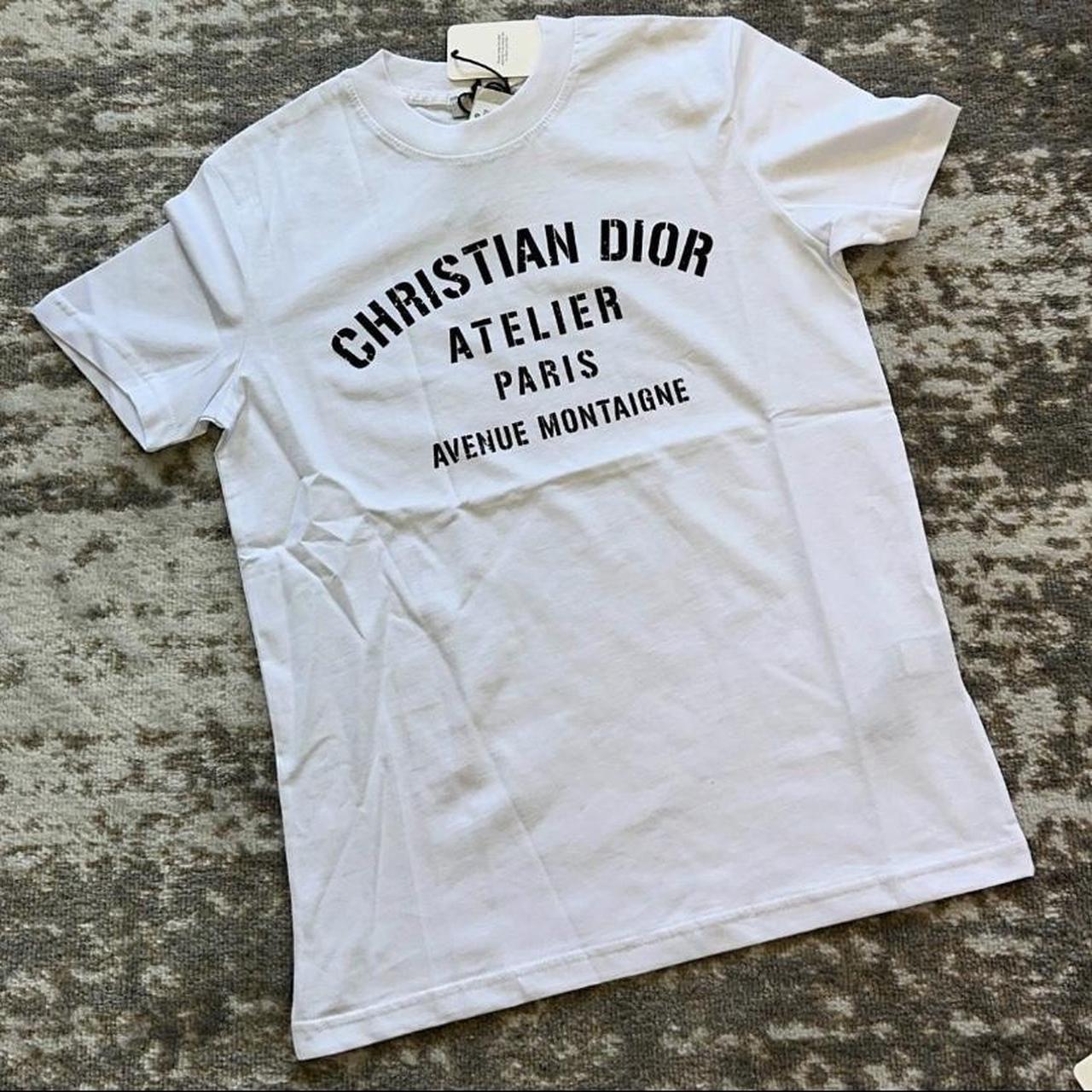 Christian Dior logo t shirt Size small Slim fit - Depop