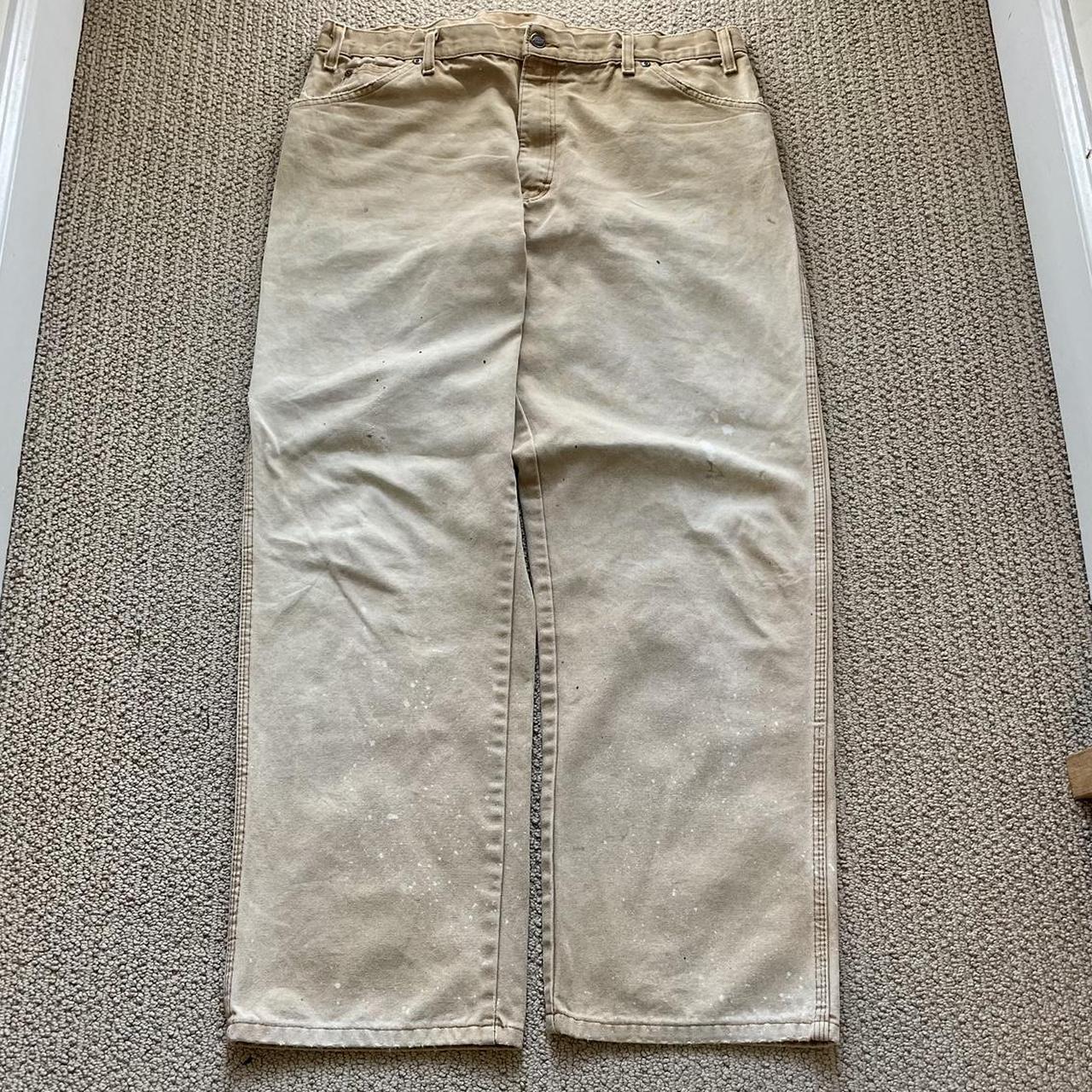 dickies distressed faded work pant carpenter... - Depop