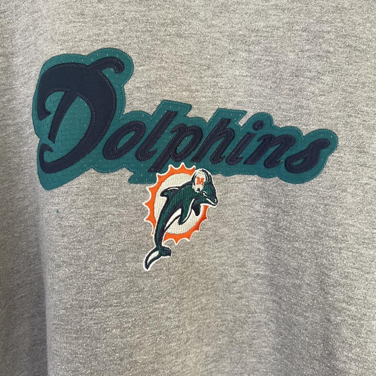 Vintge Miami dolphins sweatshirt // 90s 80s Grey - Depop