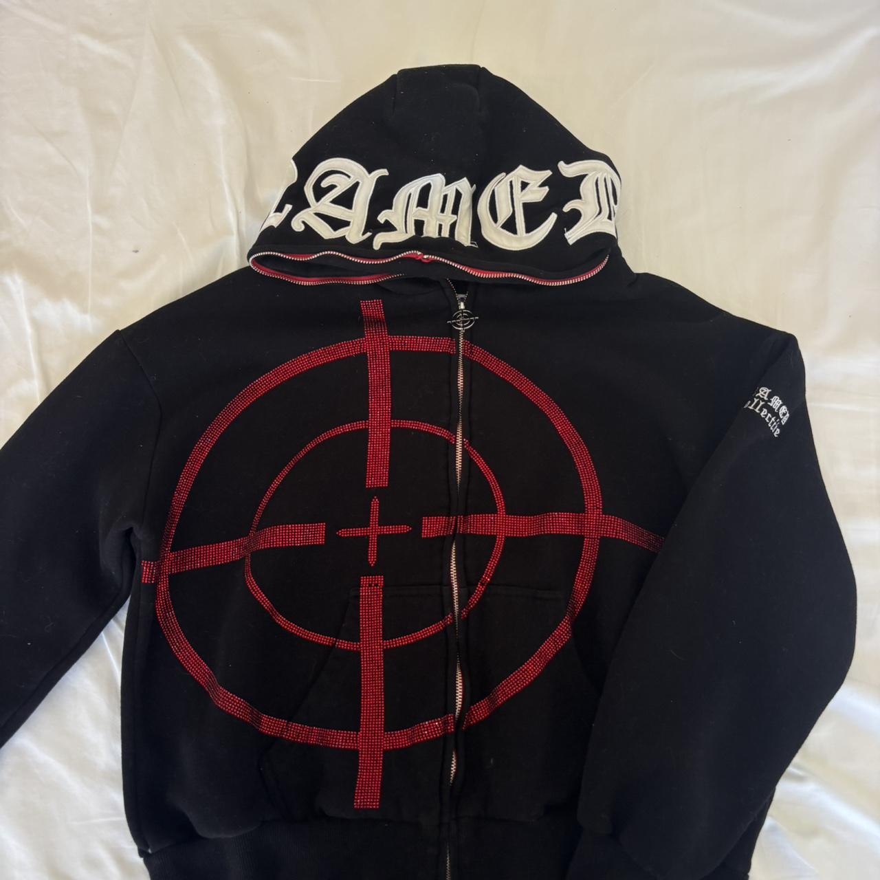 unknown london tracksuit top hoodie zip up diamanté | Depop