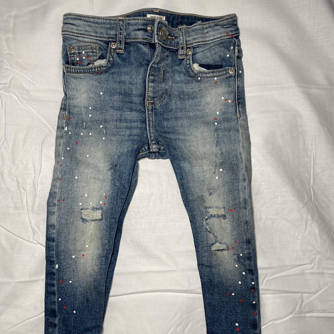 River island Toddler boys paint splat skinny jeans... - Depop