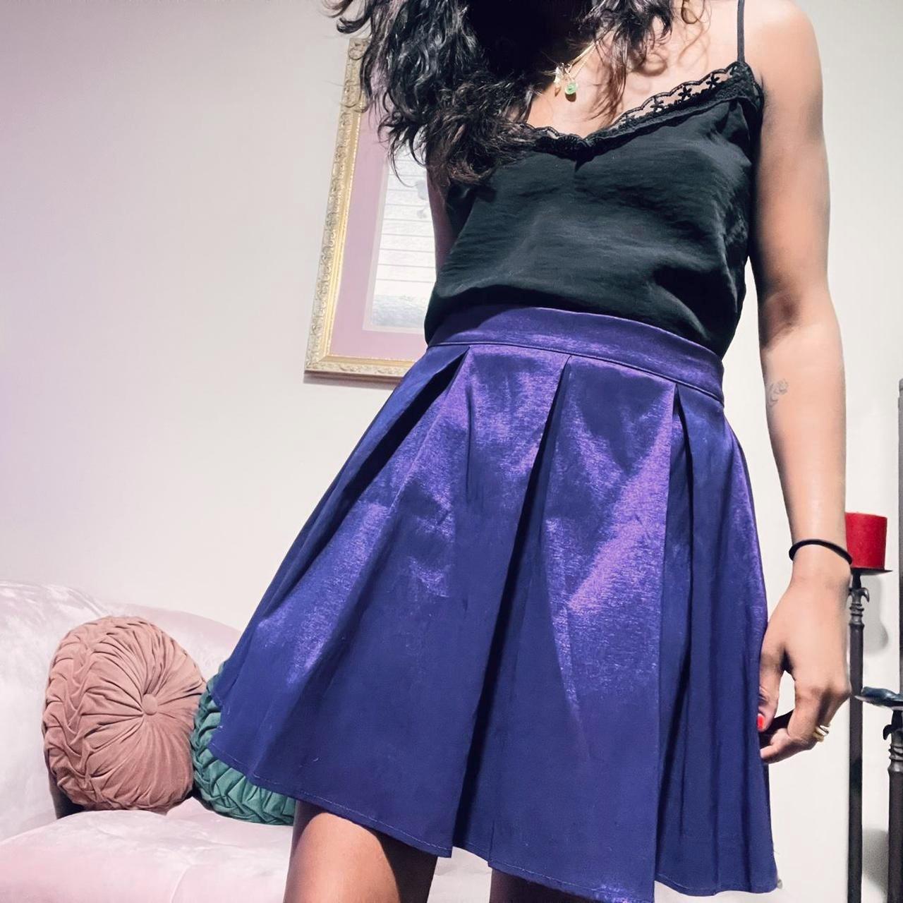 Royal Purple Pleated Skirt Details A Deep Purple Depop