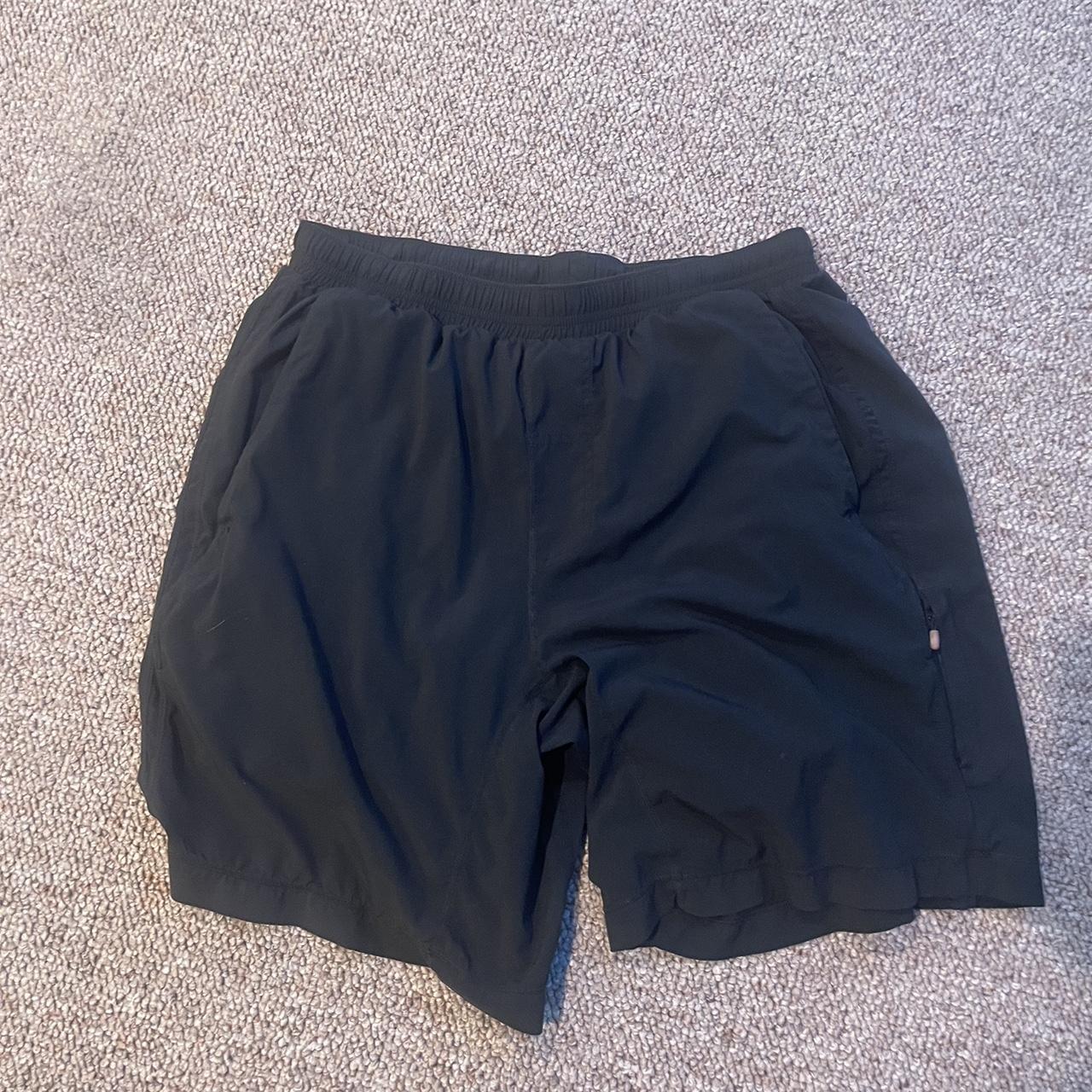 Lululemon Men's Black and White Shorts | Depop