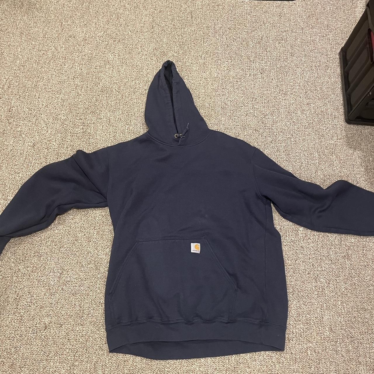 Navy Carhartt hoodie Size XL #carhartt #navy #hoodie - Depop