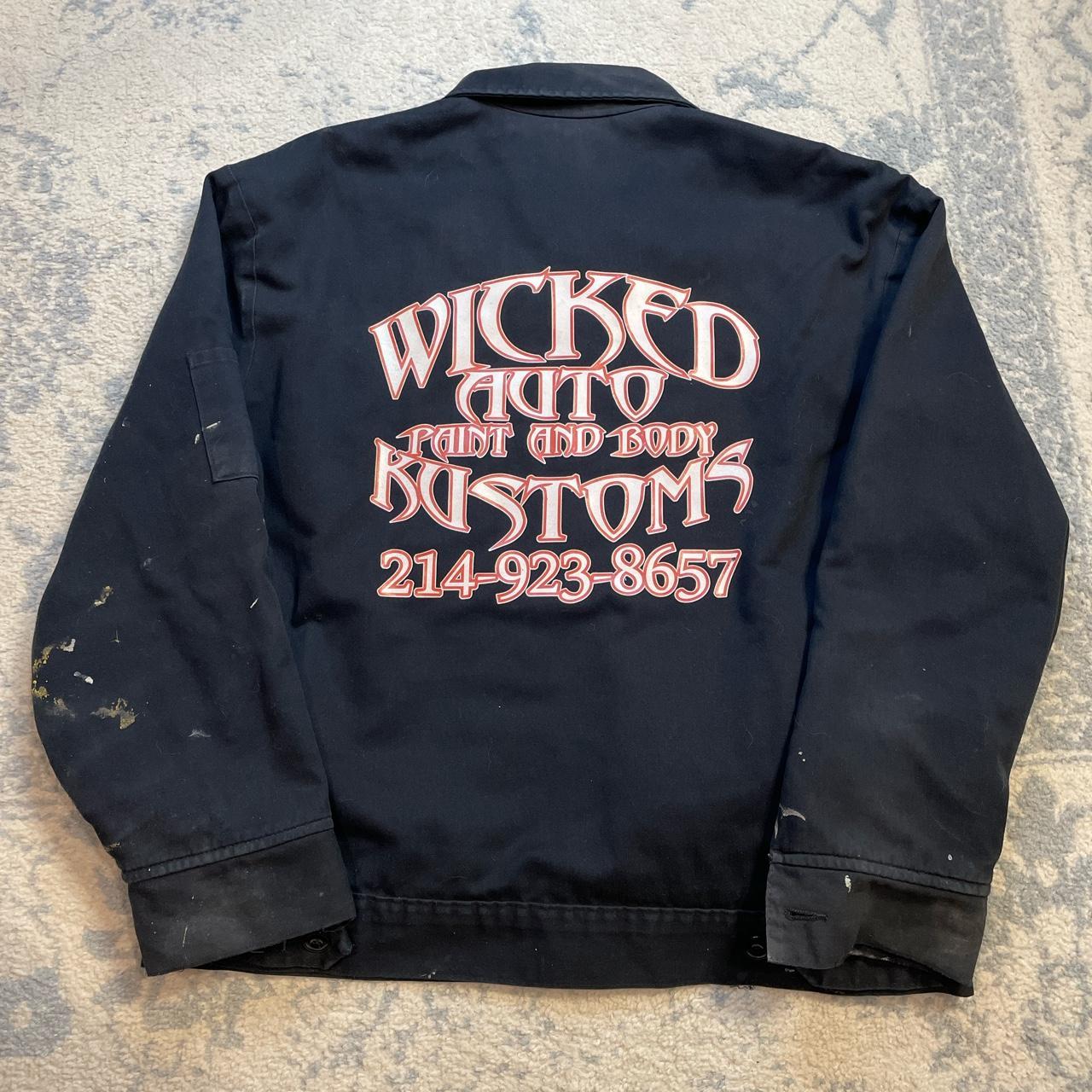 Vintage Paint Stained Dickies Auto Customs Jacket - Depop