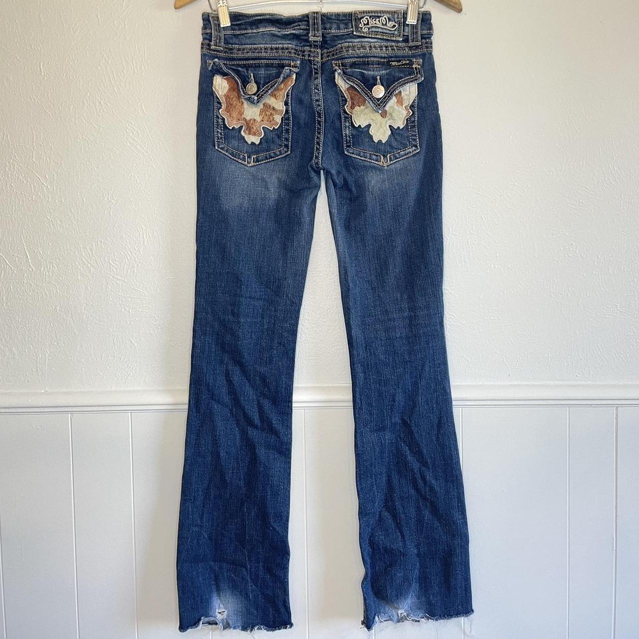 Y2K Miss Me Cow Hide Boot Cut Jeans Sz 29 - Depop