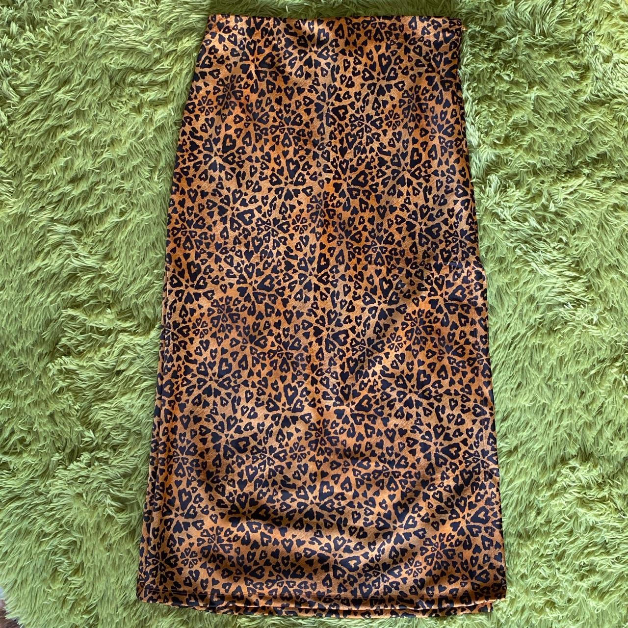 Orange and black heart leopard/cheetah print maxi... - Depop