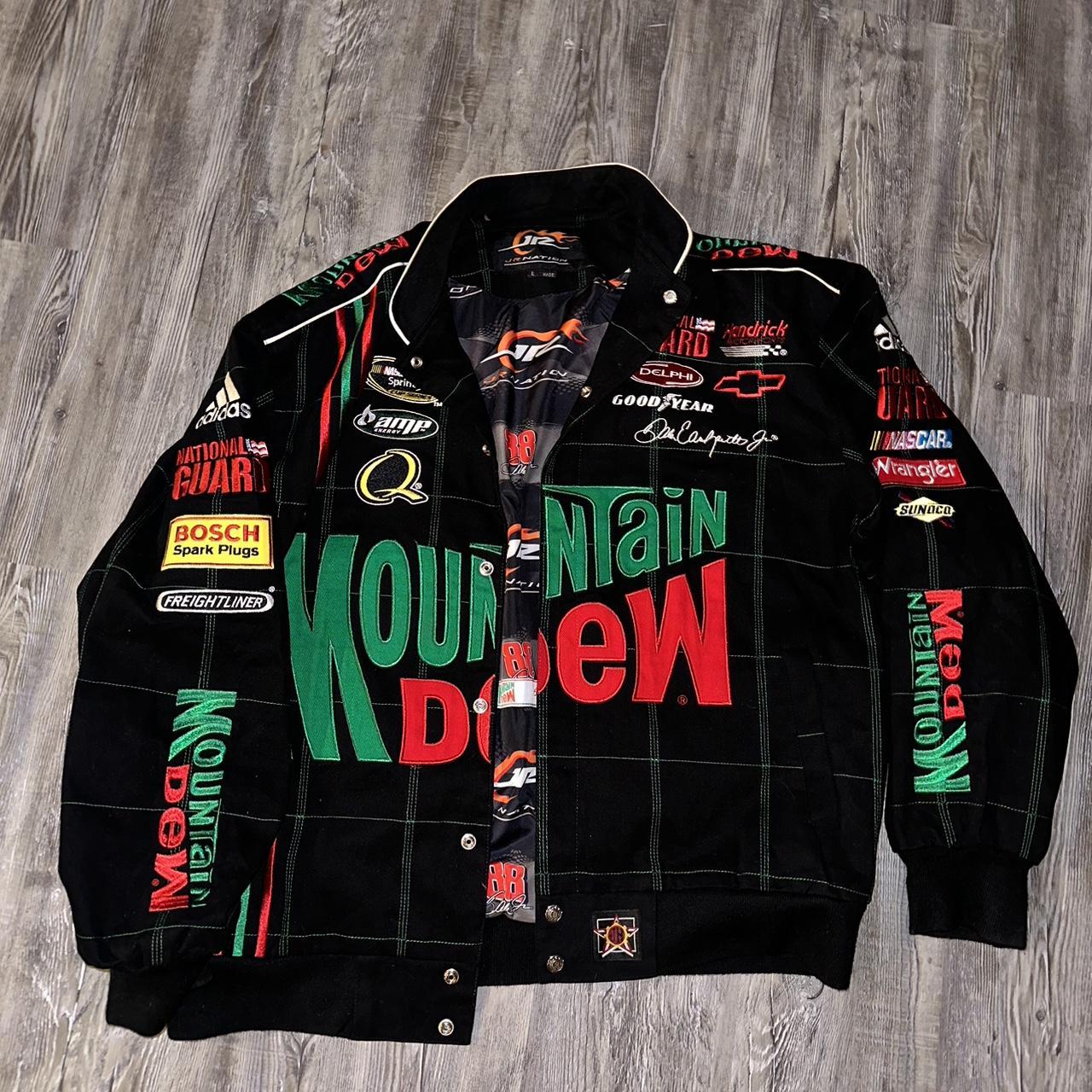 VINTAGE Y2K JH DESIGN MOUNTAIN DEW NASCAR RACING JACKET - Depop